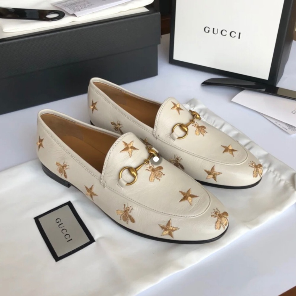 Gucci Jordaan embroidered leather loafer